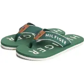 Tommy Hilfiger Logo Embroidery Webbing Strap Flip Flops