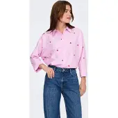 ONLY Blus 'ONLNew Lina Grace' ljusrosa / eldröd / vit