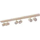 LINDBY takspotlight Kardis, beige, 6 lampor, metall, GU10 Kardis , dimbar, Creme / bärnsten, Hall, Aluminium / grå / zink, Modern, Spotlight