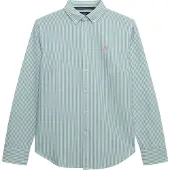 Superdry för kvinnor. W4010565A Oxfordskjorta med smal passform, turkos (S), Casual, Grön, Bomull, Klassisk, Lång ärm