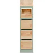 SoBuy Grönt alkovskåp med 4 hjul, 3 lådor, 23x65x82 cm