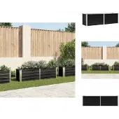 vidaXL Odlingslåda upphöjd antracit 160x40x45 cm galvaniserat stål