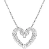 Swarovski Sublima Svan Dubbel Svan Hjärta Halsband Damhalsband Vitguld Rodium 5625533 Box (Random Color)