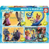 Educa Multi 4 In 1 50-80-100-150 Pieces Zootopia 2 Pussel