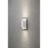 Konstsmide Vägglampa utomhus Potenza, dimbar, Vitt / opal, Aluminium / grå / zink, Modern, Utomhusvägglampa