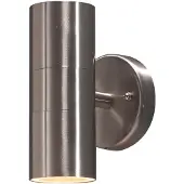 Konstsmide Vägglampa utomhus Modena, dimbar, Aluminium / grå / zink, Rostfritt stål, Modern