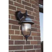 Konstsmide Vägglampa utomhus PARMA, dimbar, Svart, Syntetmaterial, Lantlig / rustik, Utomhusvägglampa