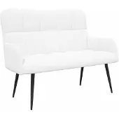 vidaXL Tvåsitssoffa Vit 115 x 61 x 87 cm tyg