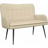 vidaXL 2-sits soffa Kräm 115 x 61 x 87 cm tyg
