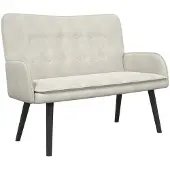 vidaXL Tvåsitssoffa Kräm 115 x 61 x 87 cm Sammet