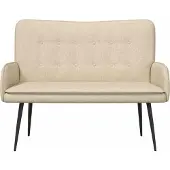 vidaXL 2-sits soffa Kräm 115 x 61 x 87 cm tyg
