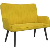 vidaXL Tvåsitssoffa Gul 115 x 61 x 87 cm Sammet