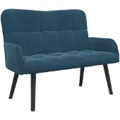 vidaXL Tvåsitssoffa Blå 115 x 61 x 87 cm Sammet