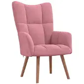 vidaXL Fåtölj, Rosa, Klädd i Sammet