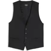 BOSS Slim-fit waistcoat in virgin-wool serge