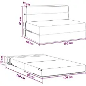 vidaXL Fällsoffa säng Svart 190 x 100 x 15 cm tyg