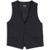 BOSS Slim-fit waistcoat in virgin-wool serge
