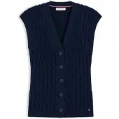 Tommy Hilfiger Cable Knit Slim Cap Sleeve Cardigan