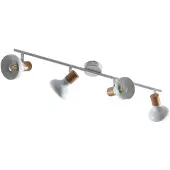 LINDBY Fridolin takspotlight, 70cm, 4 lampor, vit, metall , dimbar, Vitt / opal, Kök, Metall, Modern, Spotlight