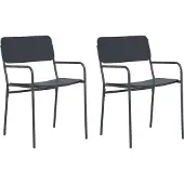 vidaXL Trädgårdsstolar 2 pcs Antracit 51 x 55 x 81 cm Stål