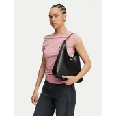 Calvin Klein Axelremsväska 'Monogram Plaque Shoulder' svart