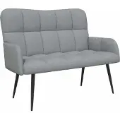 vidaXL Tvåsitssoffa Ljusgrå 115 x 61 x 87 cm tyg