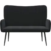 vidaXL Tvåsitssoffa Svart 115 x 61 x 87 cm Sammet