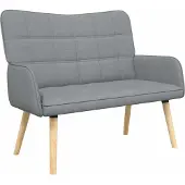vidaXL Tvåsitssoffa Ljusgrå 115 x 61 x 87 cm tyg