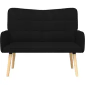 vidaXL Tvåsitssoffa Svart 115 x 61 x 87 cm tyg