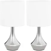 vidaXL Bordslampor 2 st touch-knapp vit E14