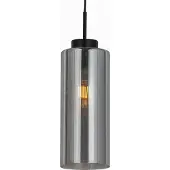 QAZQA Art Deco-hänglampa svart med rökglas - Laura