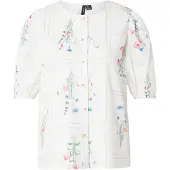 Vero Moda Blus 'VMJAMIE ELSE' azur / grön / ljusrosa / naturvit