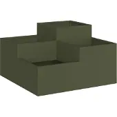 vidaXL Trädgårdsplanterare Olivgrön 100 x 100 x 48 cm Stål