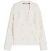 Tommy Hilfiger Cable Knit Oversized V Neck Cardigan