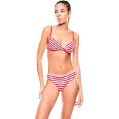 EA7 för kvinnor. 7W001483_AF24572 Bikini Vatten röd (M), Strandkläder, Viskos
