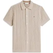 Tommy Hilfiger Kofta 'Relaxed Pointelle Short Sleeve With' beige