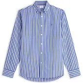Tommy Hilfiger Skjorta 'Regular Fit Flex Stripe' blå / vit