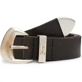 Tommy Hilfiger Tommy Jeans Abstract Buckle Cracked Leather Belt