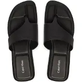 Calvin Klein Carla Leather Square Toe Thong Sandals