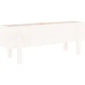 vidaXL Odlingslåda på ben 160x30x38 cm vit massiv furu