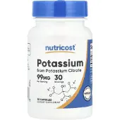 Nutricost Kalium, 99 mg, 30 kapslar