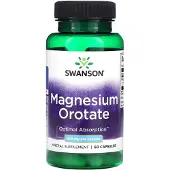 Swanson Health Magnesiumorotat, 654 mg, 60 vegetabiliska kapslar