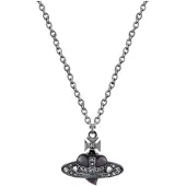 Vivienne Westwood Diamant Hjärta Hängsmycke Halsband Unisexhalsband Gunmetal 630203BV02S326S326 Box