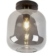 QAZQA Design taklampa svart & guld med rökglas - Zuzanna
