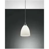 FABAS LUCE Glas pendellampa PROVENZA, dimbar, Vitt / opal, Vardagsrum / matsal, Glas, Modern, Pendellampa