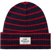 MADS NORGAARD COPENHAGEN Mössa 'Yota Anju' mörkblå / eldröd / vit