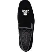 Philipp Plein Sammetsloafers med broderi och dödskalle