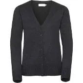 Russell athletic Russell Collection Ladies/Womens V-neck Knitted Cardigan (Charcoal Marl)