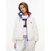 Tommy Hilfiger Övergångsjacka 'Water Resistant Oversized Regatta' vit