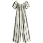 Next Jumpsuit kräm / khaki / svart